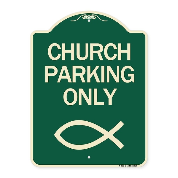Signmission Church Parking Only Symbol Heavy-Gauge Aluminum Architectural Sign, 24" x 18", G-1824-24267 A-DES-G-1824-24267 - main